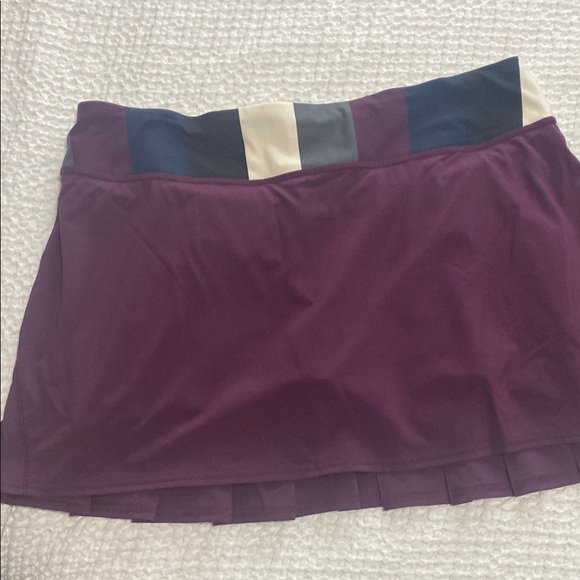 Lululemon Pacesetter Skirt Plum/pow Stripe Angel Wing, Size 10 Tall - Picture 4 of 6